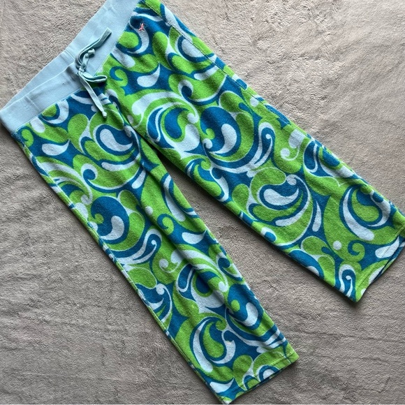 PINK Victoria's Secret Pants - PINK Victoria's Secret Vintage Y2K Retro Hippie Paisley Swirl Terry Towel Pants